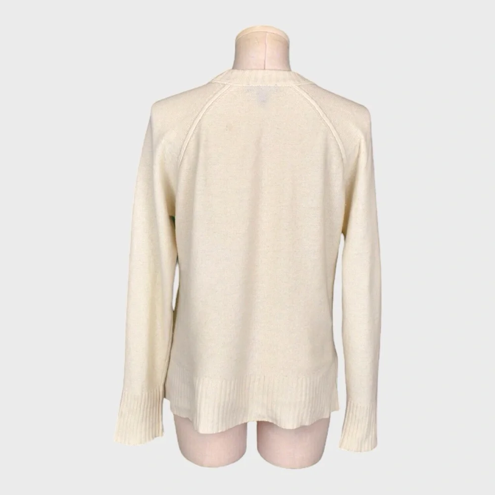 J Crew 100% Wool Cable Knit Crewneck‎ Sweater